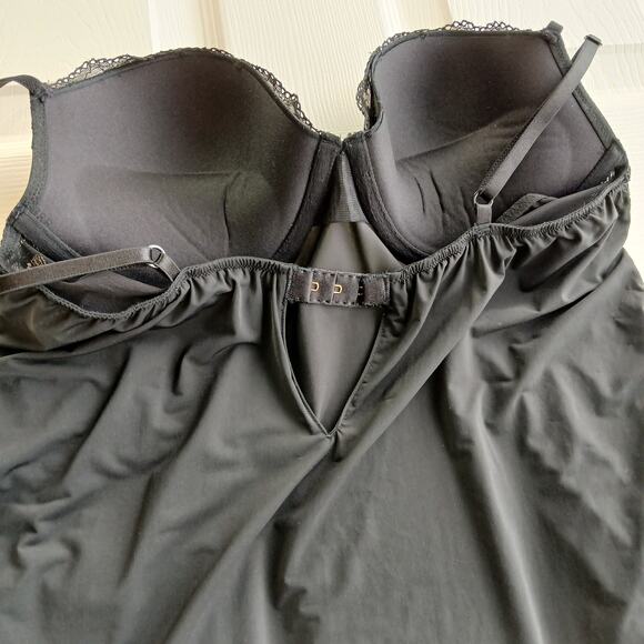 VS Padded Cup Mini Slip Dress 36C black underwire adjustable straps lace nylon - Picture 8 of 14